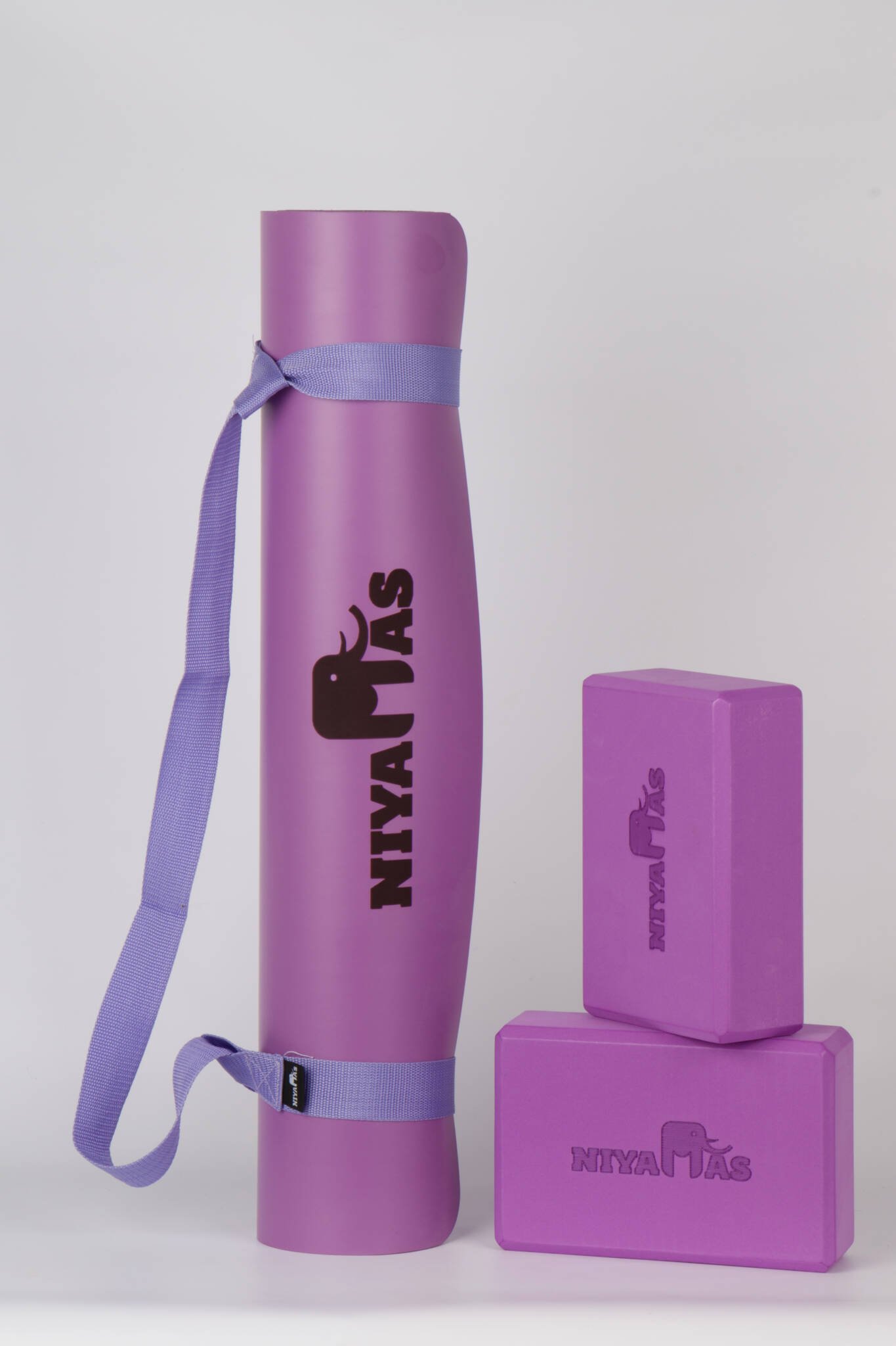 Yoga Mat Carrier & Stretching Strap Niyamas Purple - Image 2