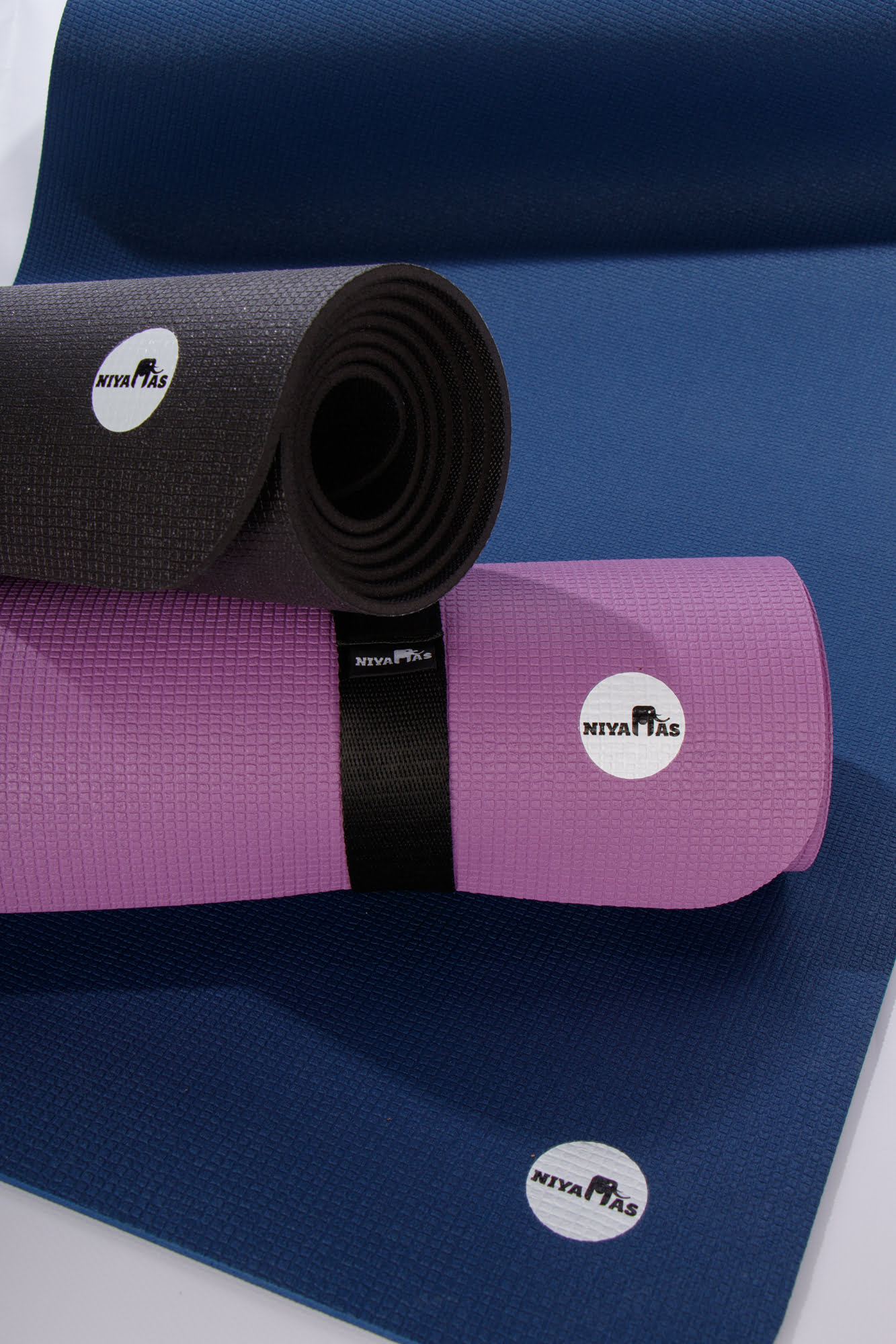 Niyamas Yoga Mat Pro Ananda Blue (185x65x0.6cm) with carry strap - Image 4