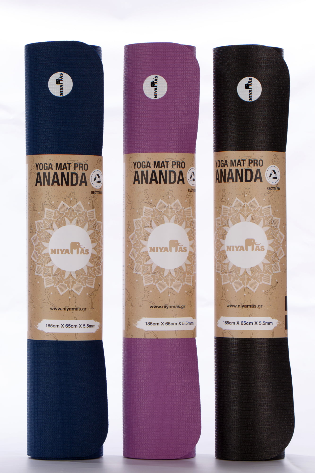 Niyamas Yoga Mat Pro Ananda Black (185x65x0.6cm) with carry strap - Image 9