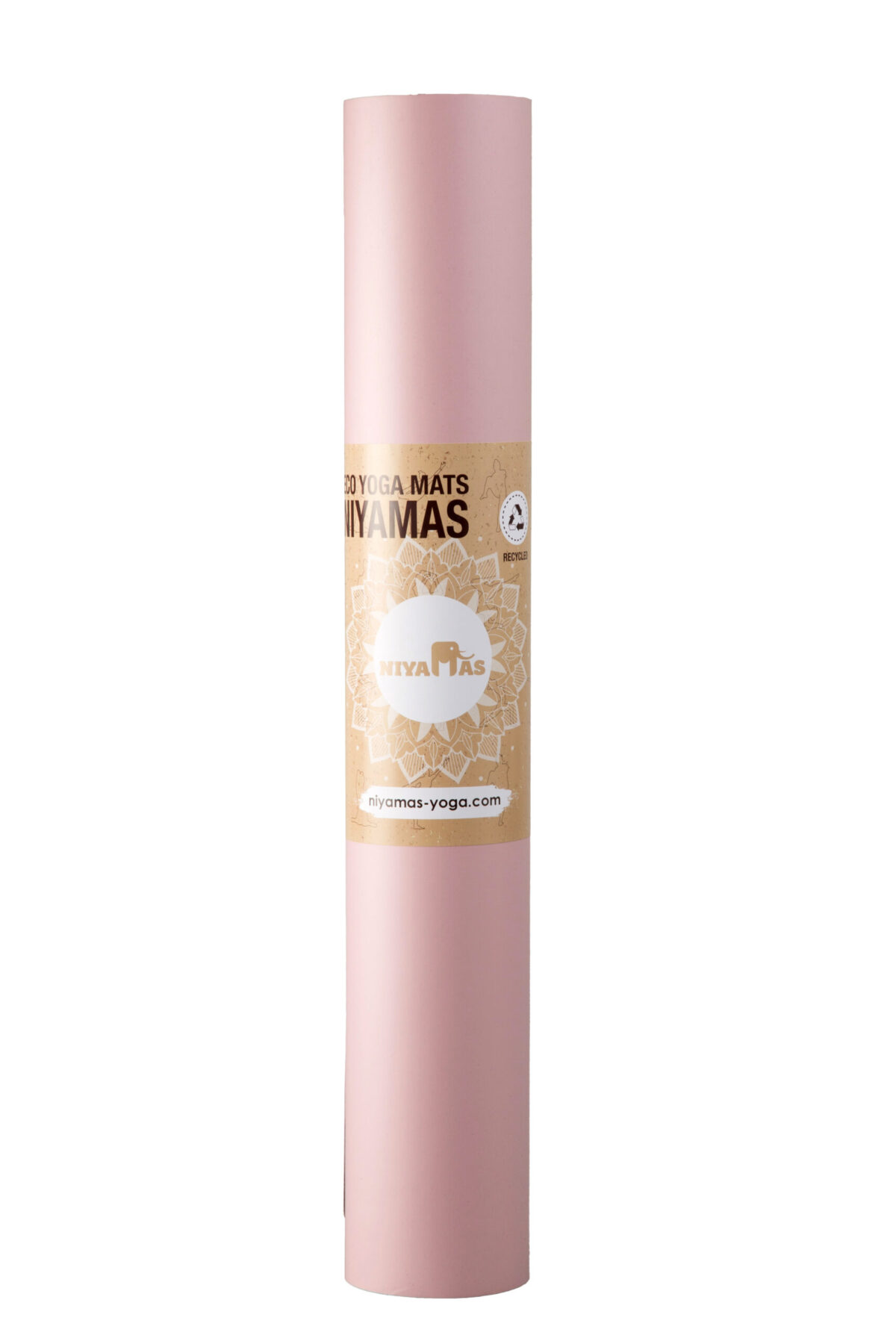 Niyamas Yoga Mat Pro Gaja Pastel Pink (183x68x0.5cm) with Carry Strap - Image 2