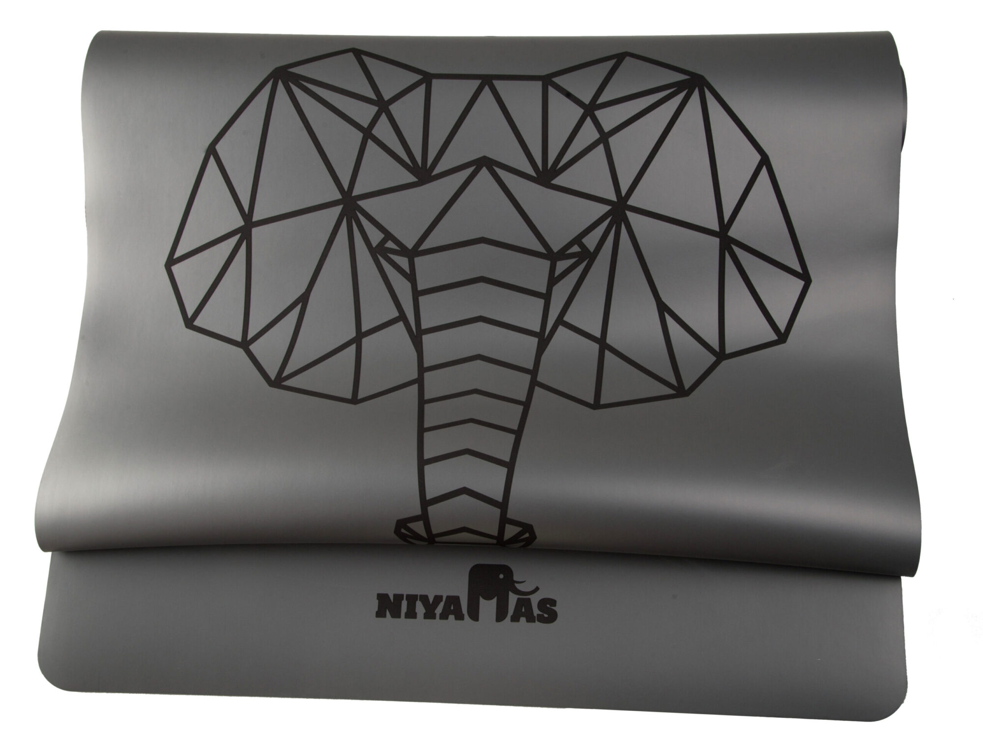 Niyamas Yoga Mat Pro Gaja Grey (183x68x0.5cm) with Carry Strap - Image 2
