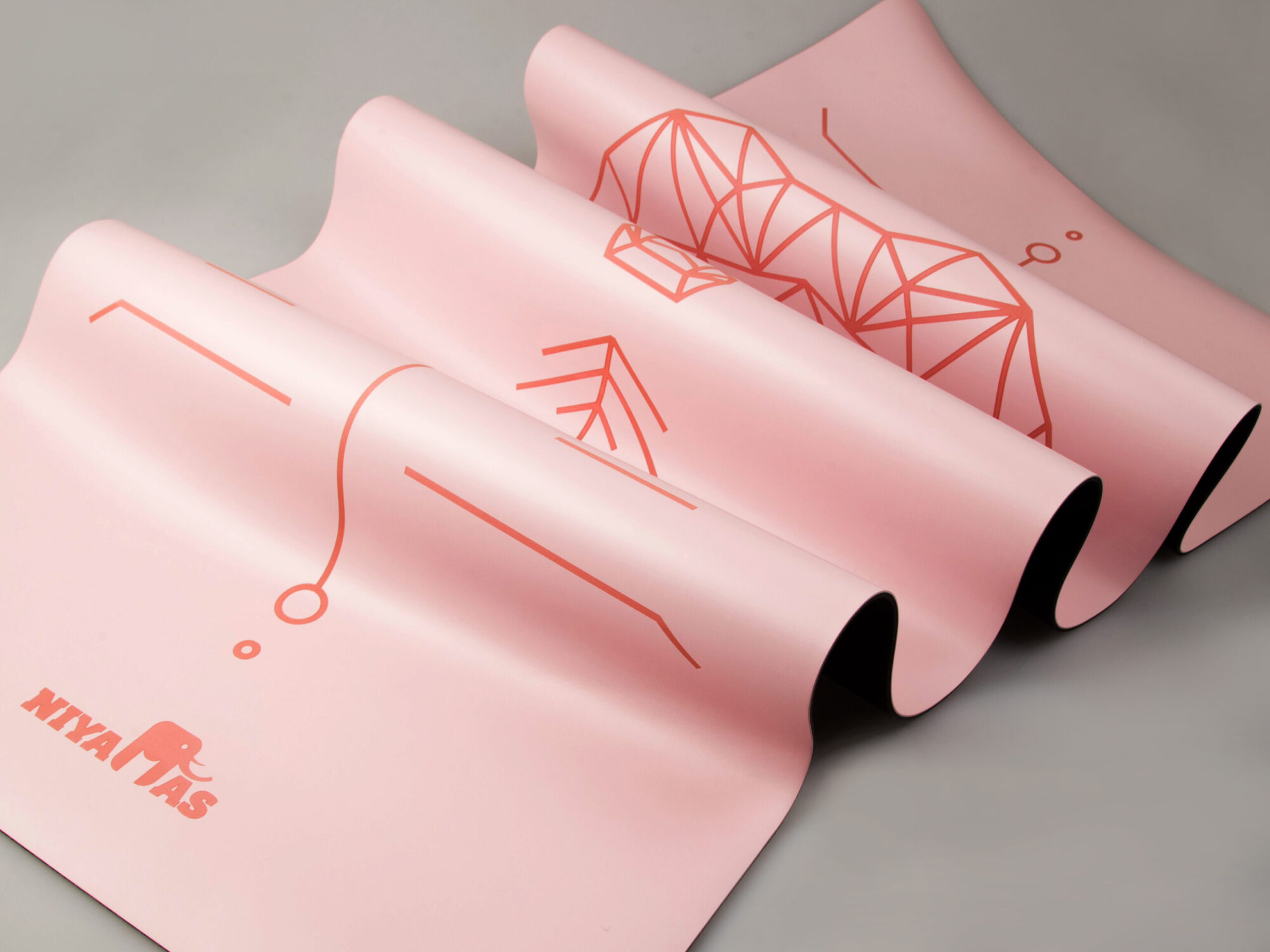 Niyamas Yoga Mat Pro Gaja Pastel Pink (183x68x0.5cm) with Carry Strap - Image 5