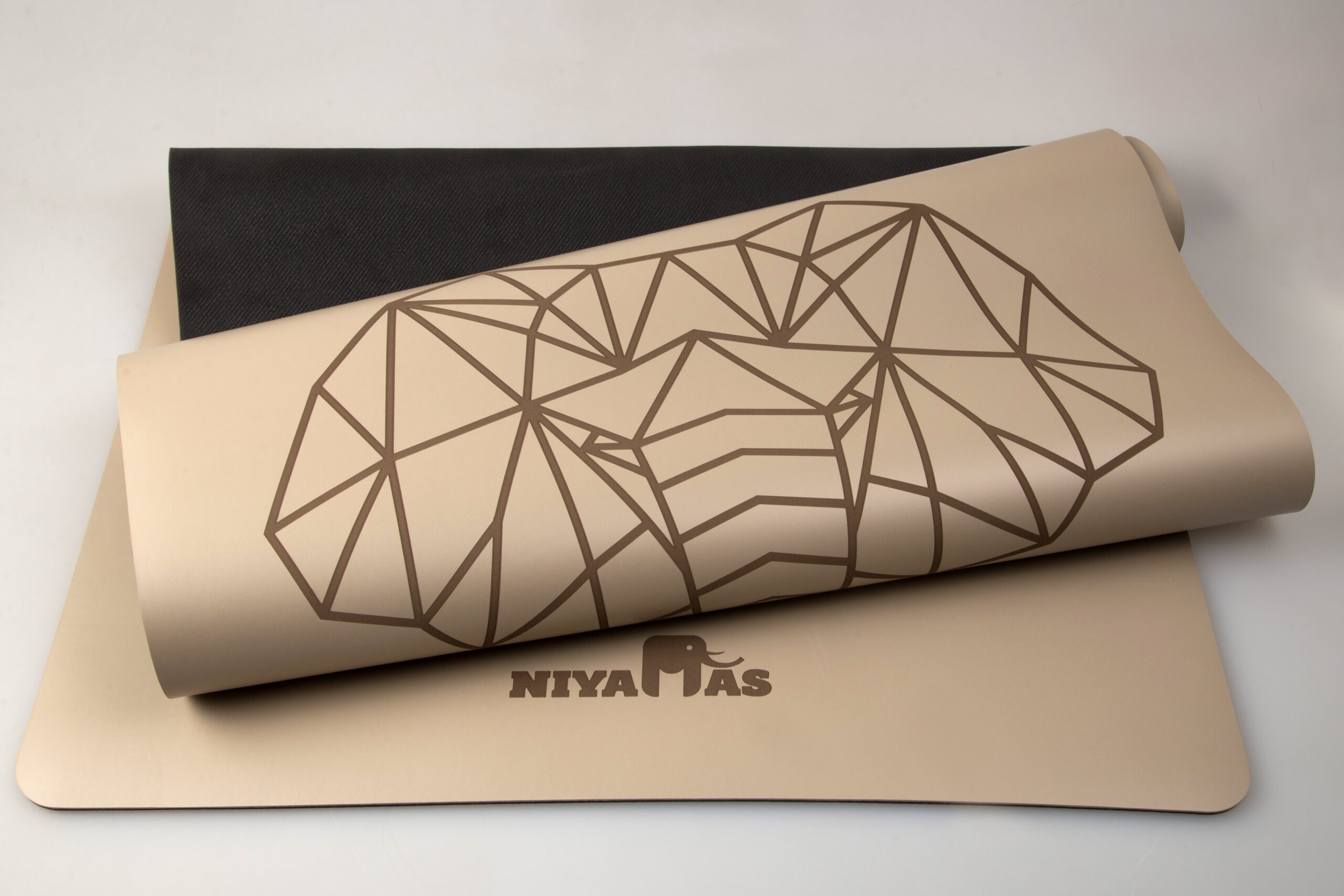 Niyamas Yoga Mat Pro Gaja Milk Tea (183x68x0.5cm) with Carry Strap - Image 8