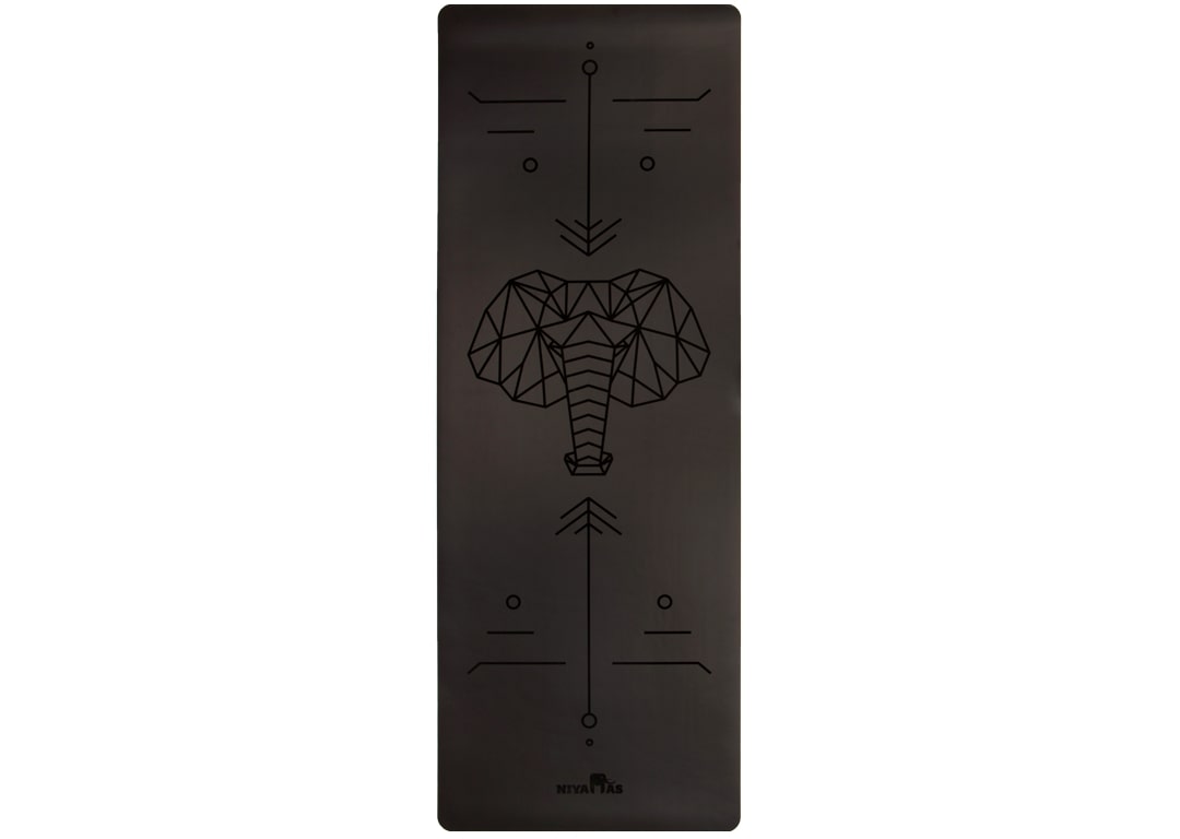 Niyamas Yoga Mat Pro Gaja Black (183x68x0.5cm) with Carry Strap - Image 4